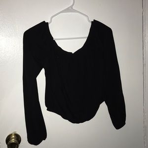Black off the shoulder top